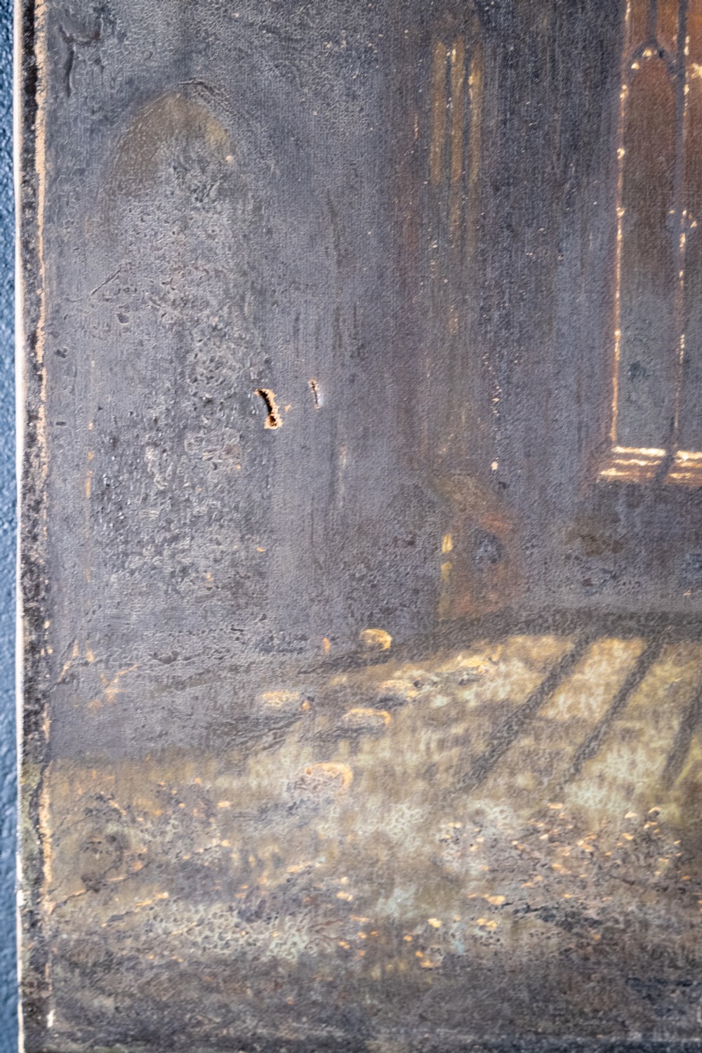 19th Century Oil On Canvas - Melrose Abbey In Moonlight View III