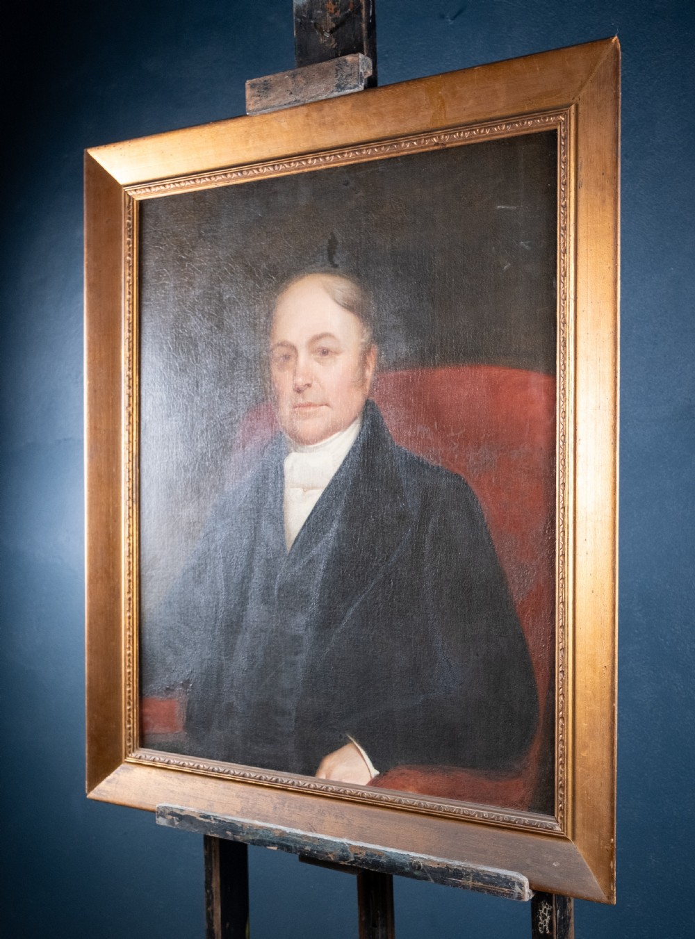 Large 19th Century Portrait Of A Gentleman - English School. Oil On Canvas. View VI