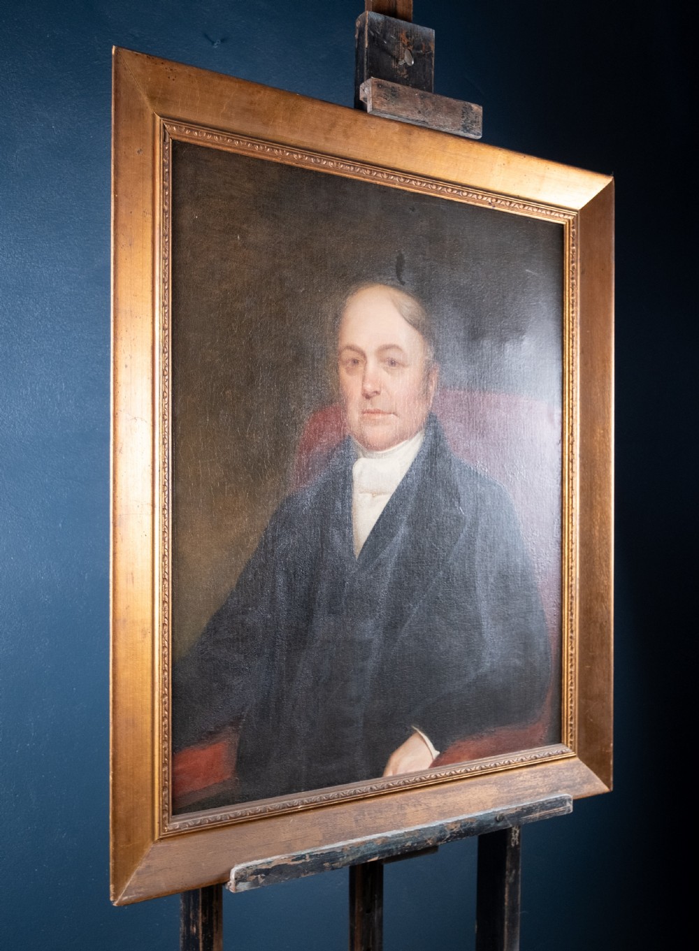 Large 19th Century Portrait Of A Gentleman - English School. Oil On Canvas. View VIII