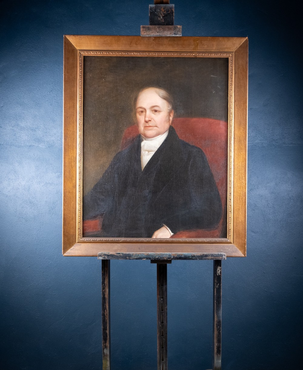 Large 19th Century Portrait Of A Gentleman - English School. Oil On Canvas. View IX