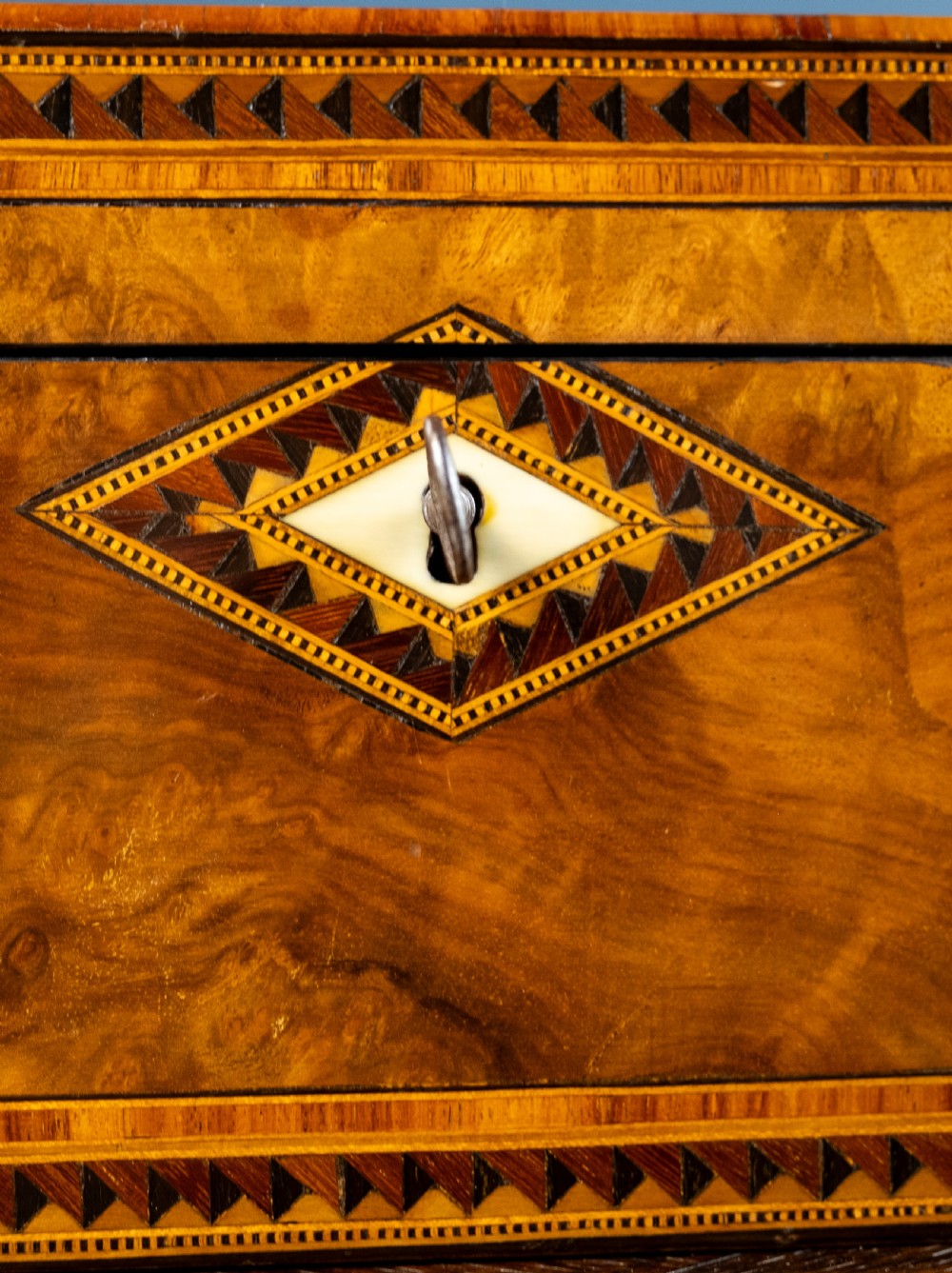Victorian Walnut Tunbridge Ware Writing Slope View VI