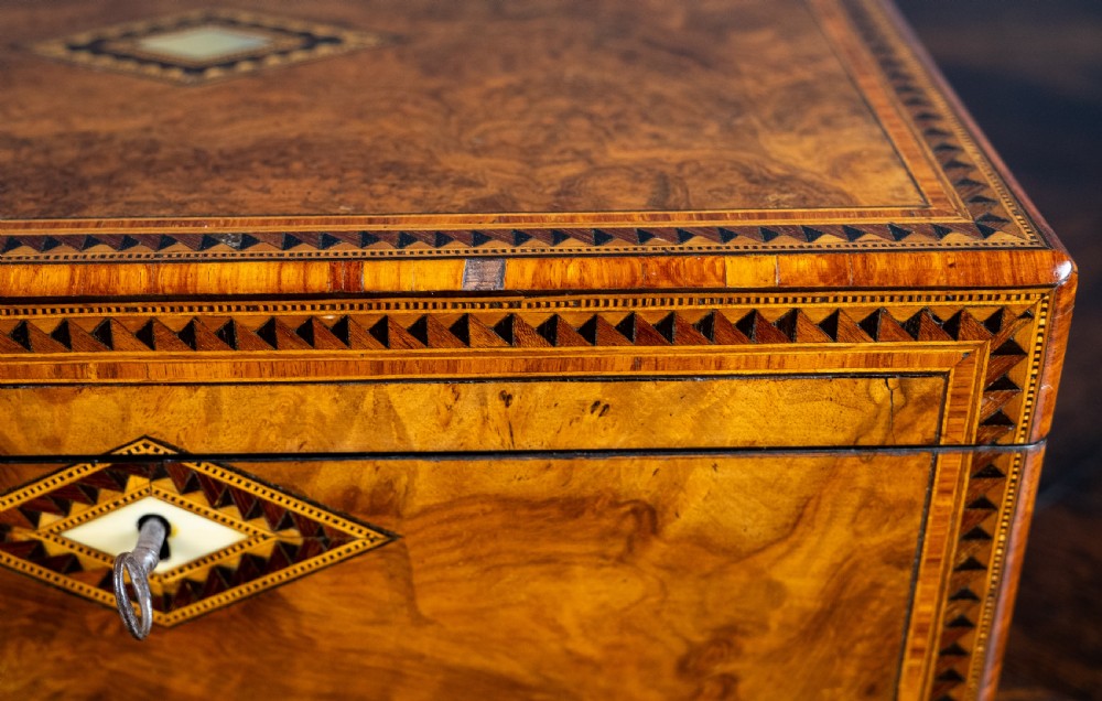 Victorian Walnut Tunbridge Ware Writing Slope View VII