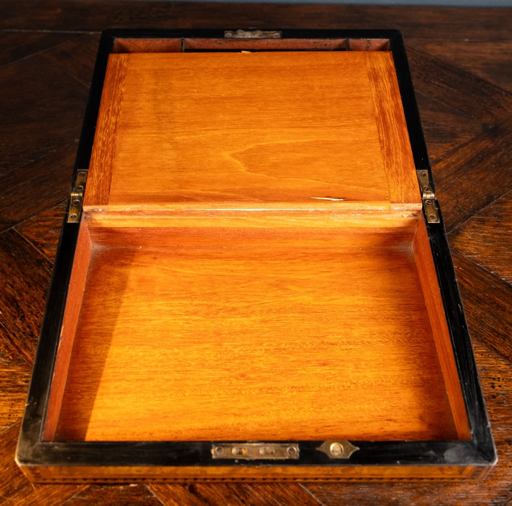 Victorian Walnut Tunbridge Ware Writing Slope View XIII