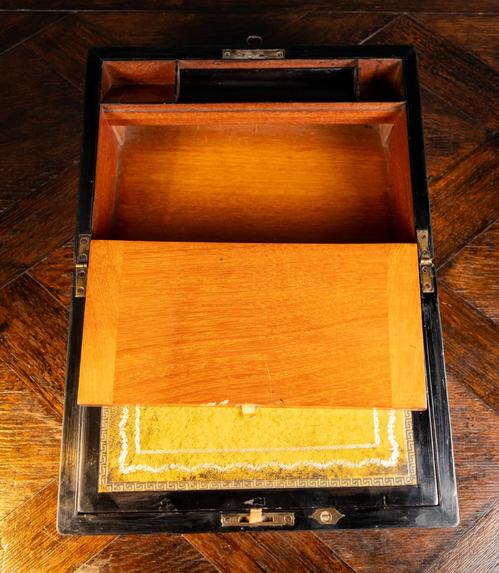 Victorian Walnut Tunbridge Ware Writing Slope View XIV