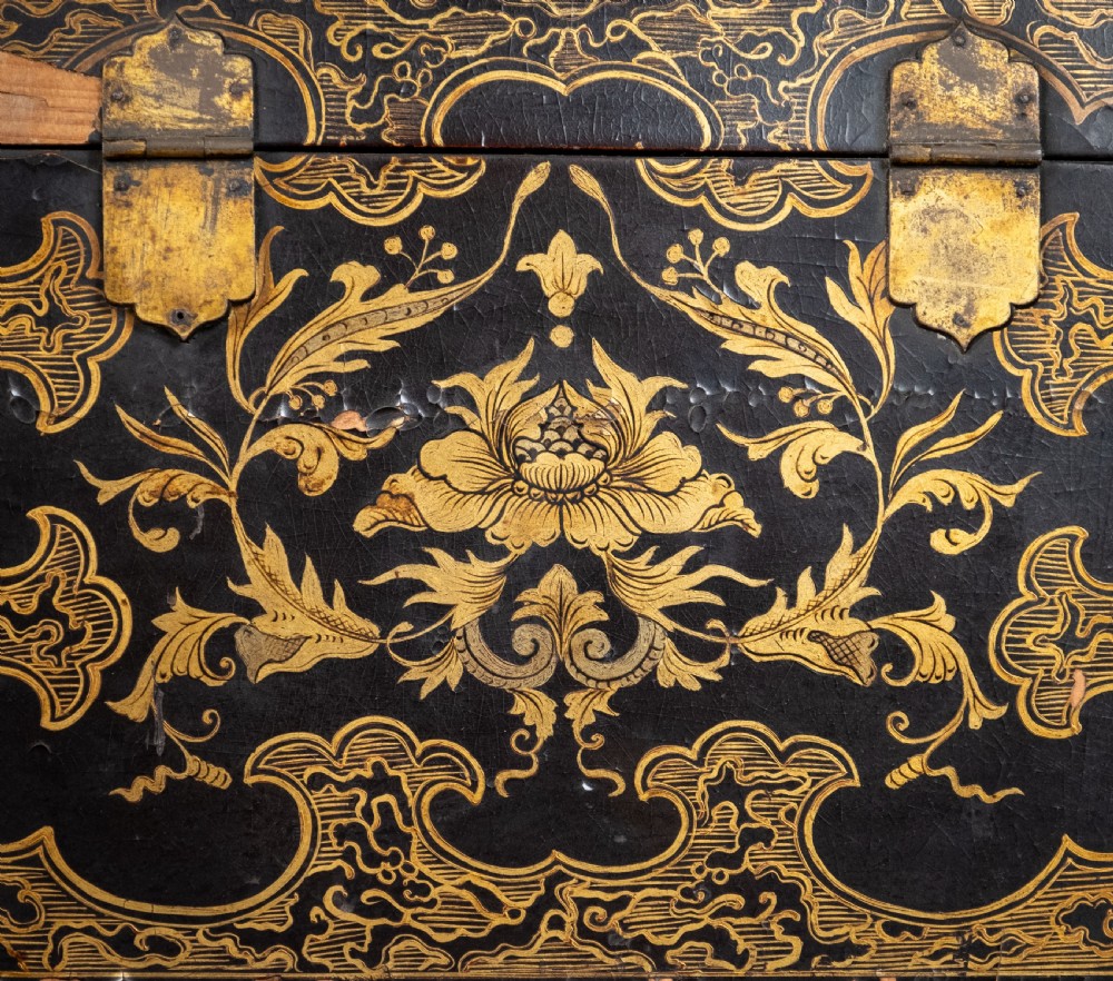 18th Century Black & Gold Lacquer Tea Caddy View VII
