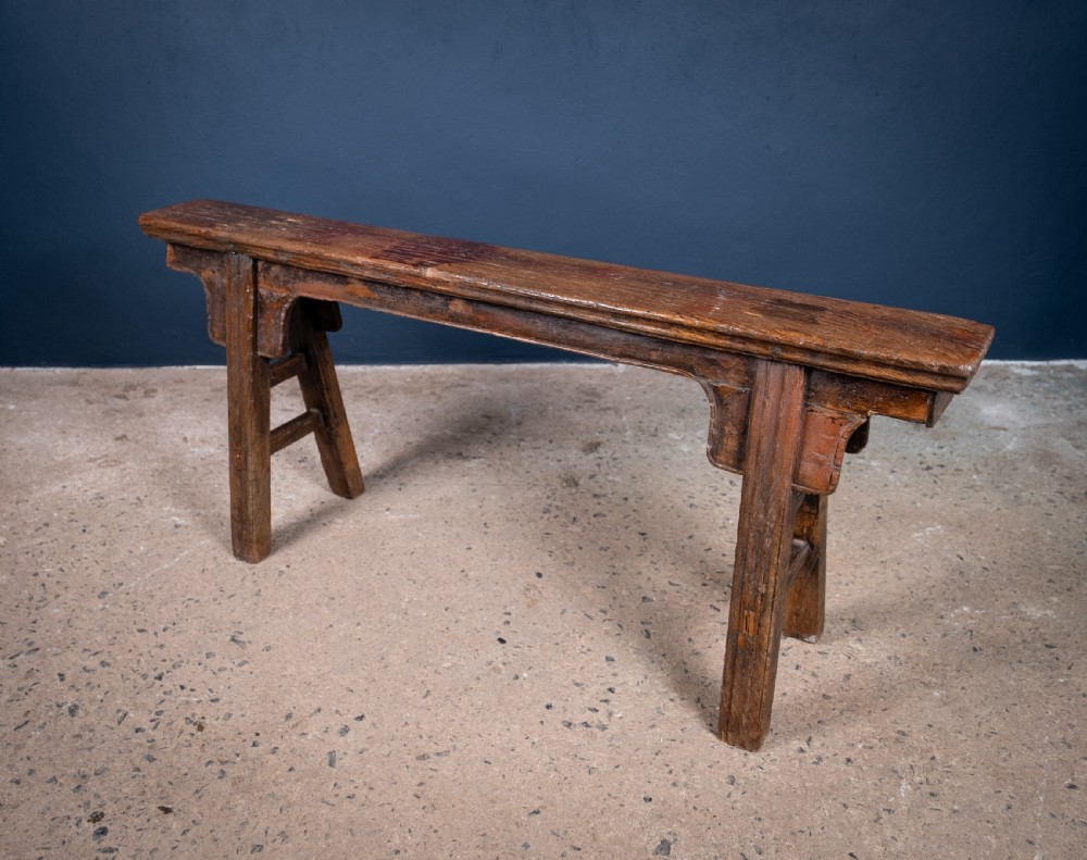 19th Century Chinese Elm Bench View II