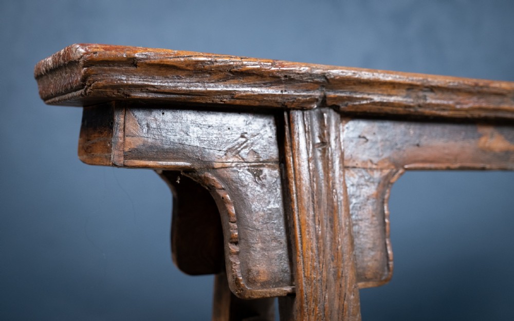 19th Century Chinese Elm Bench View IV