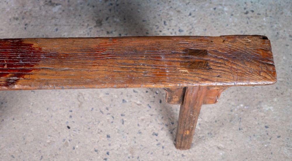19th Century Chinese Elm Bench View IX
