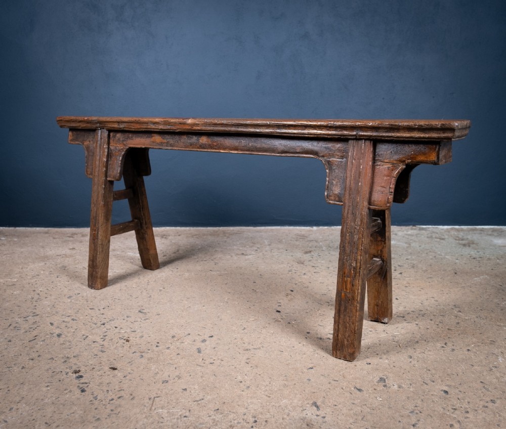 19th Century Chinese Elm Bench View X
