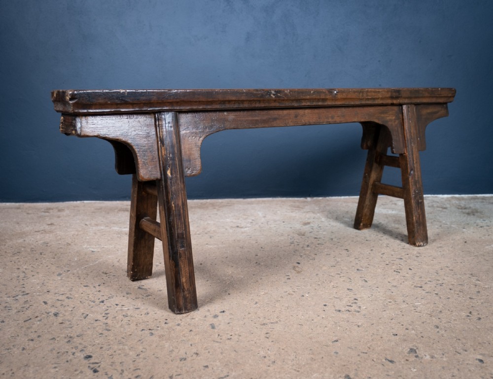 19th Century Chinese Elm Bench View II