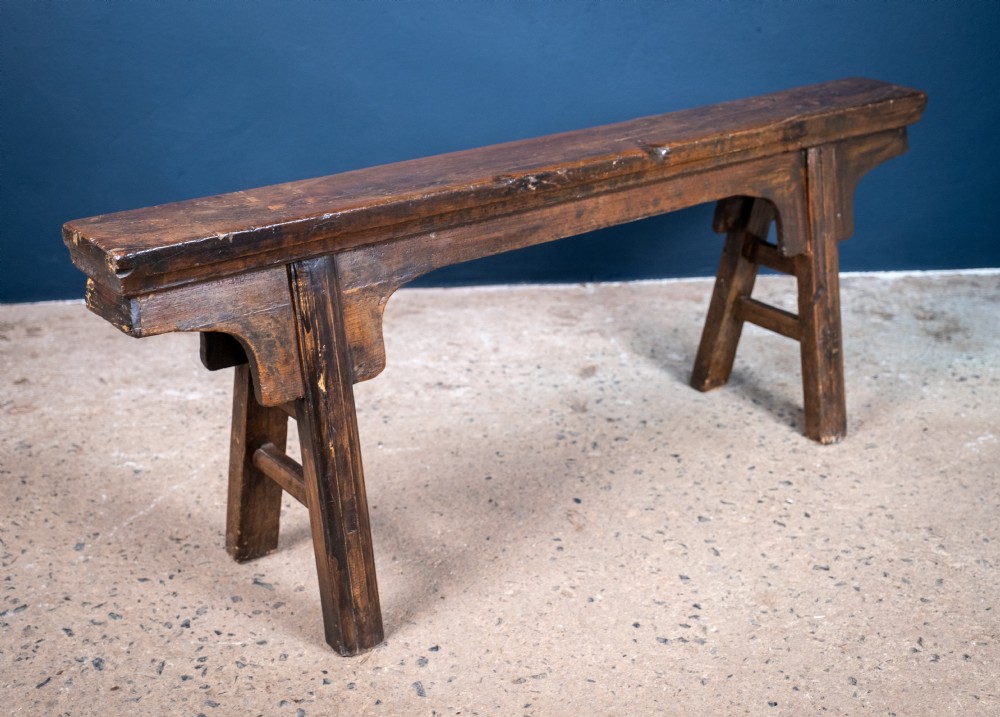 19th Century Chinese Elm Bench View IV