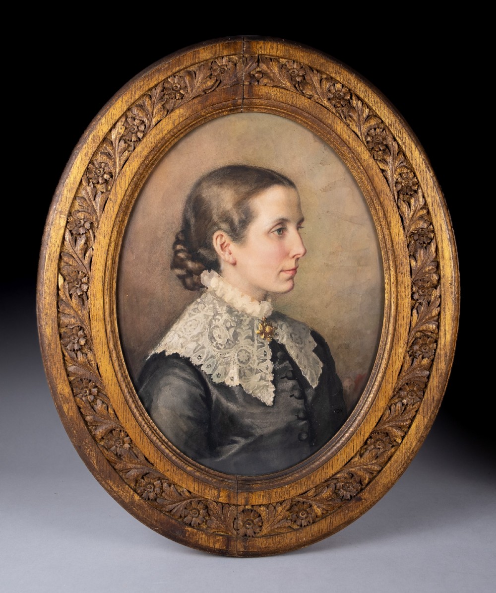 Pair of Fine 19th Century Watercolour Portraits View II