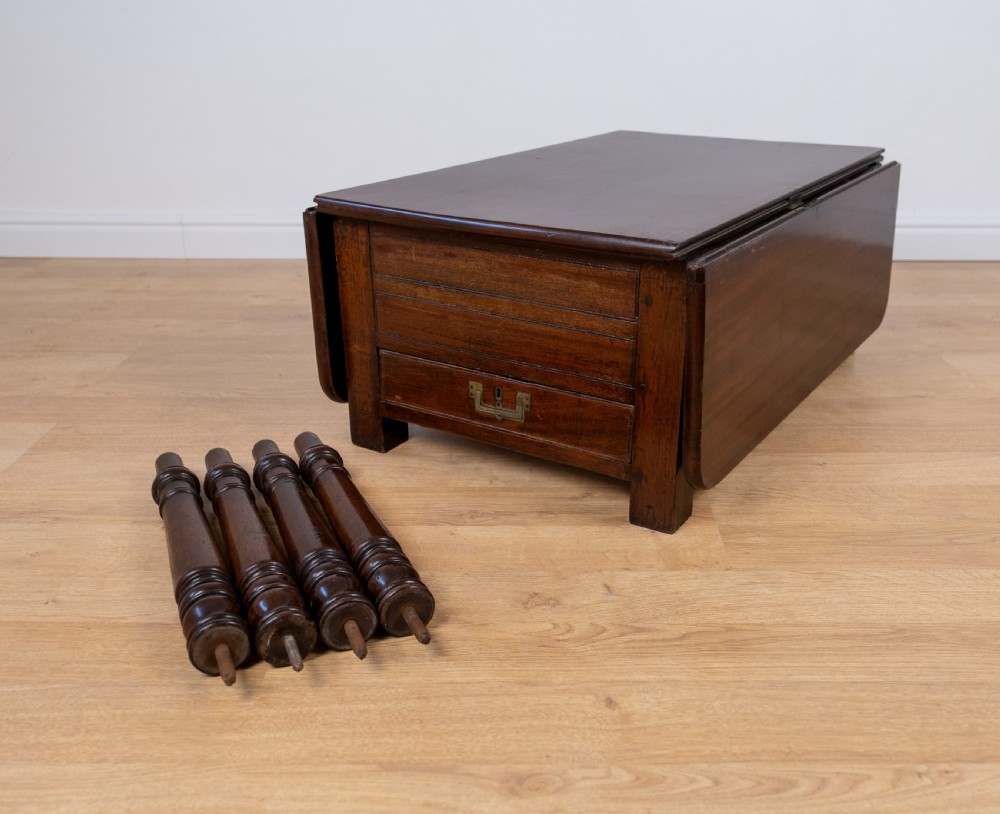 Regency Mahogany Metamorphic Campaign Desk / Dining / Dressing Table View V