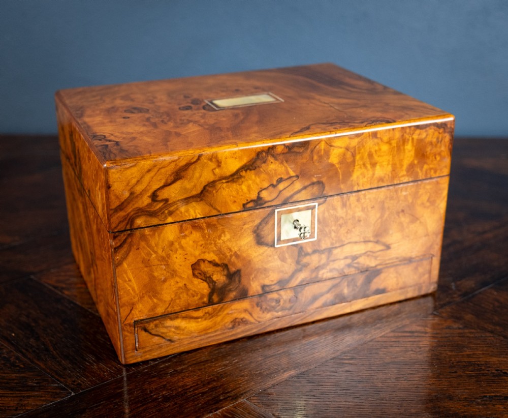 Victorian Burr Walnut Vanity / Dressing Box View III