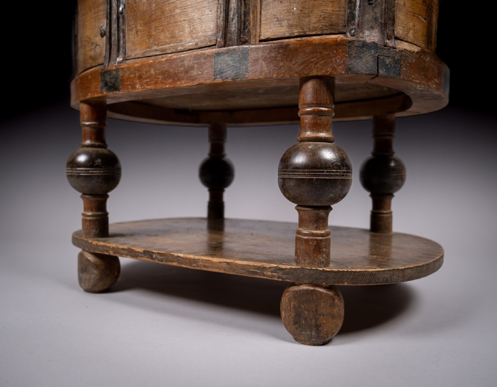 18th Century Swedish Bentwood Pine & Iron Strong Box View XIX