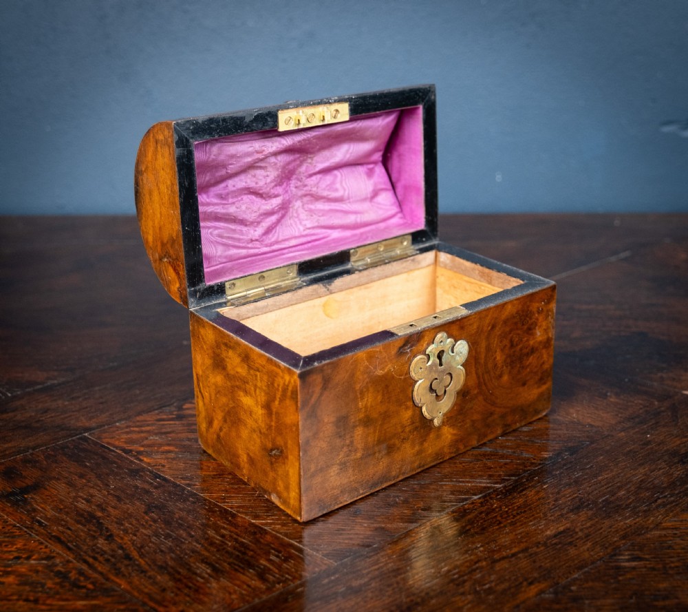 Victorian Walnut & Agate Cabochon Casket / Box View VI