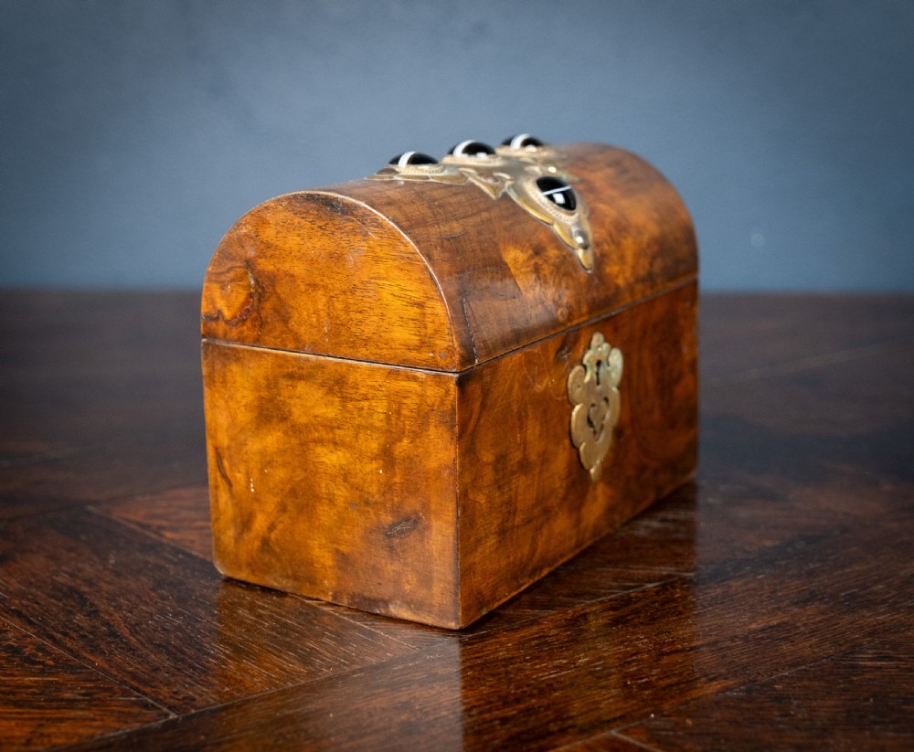 Victorian Walnut & Agate Cabochon Casket / Box View VII