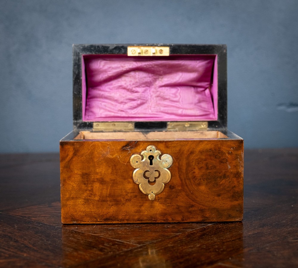 Victorian Walnut & Agate Cabochon Casket / Box View XI