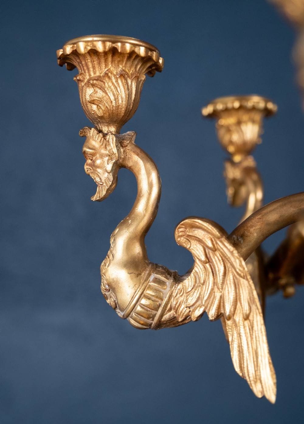 Large Pair Of Gilded Neoclassical Style 7-Branch Candelabra View IV