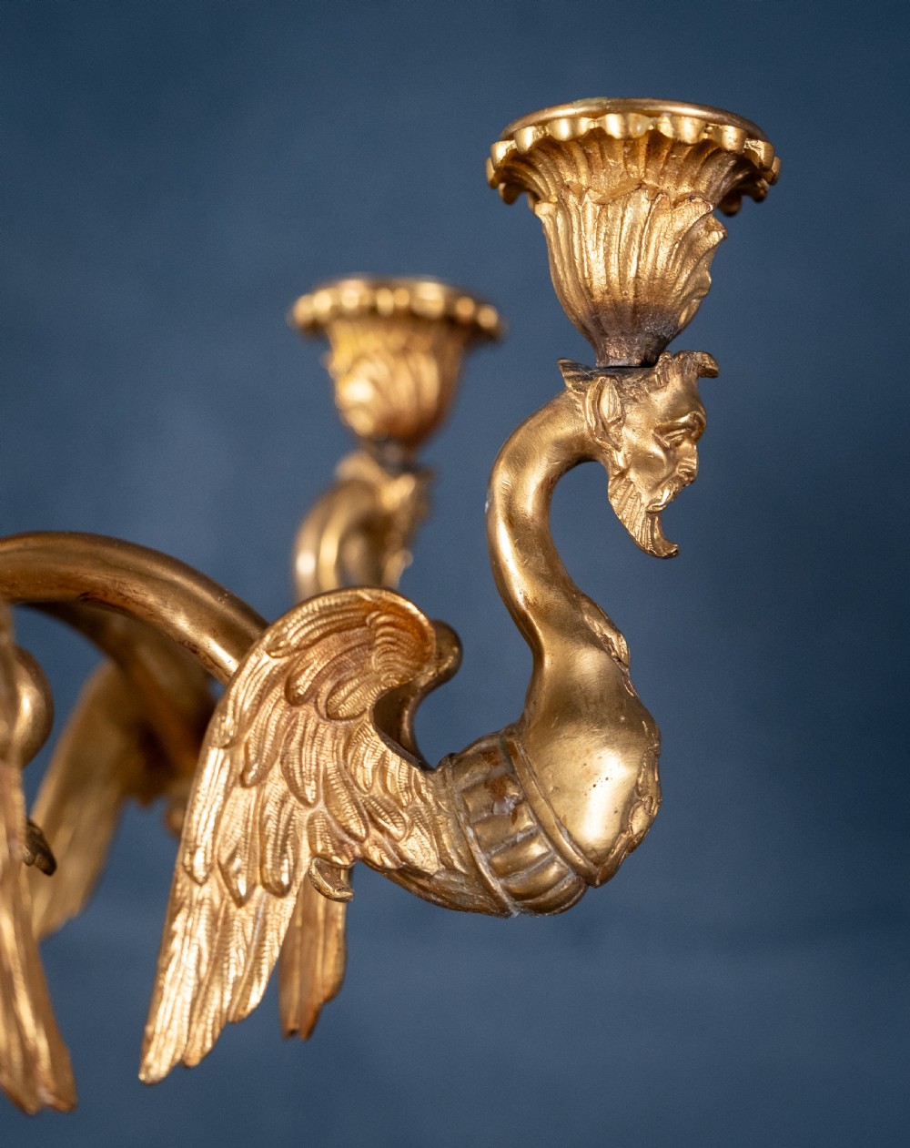 Large Pair Of Gilded Neoclassical Style 7-Branch Candelabra View V