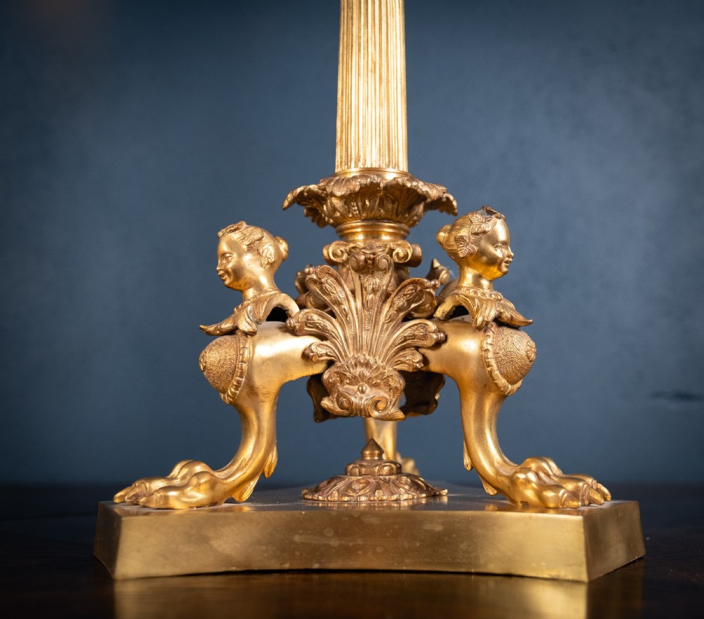 Large Pair Of Gilded Neoclassical Style 7-Branch Candelabra View VIII