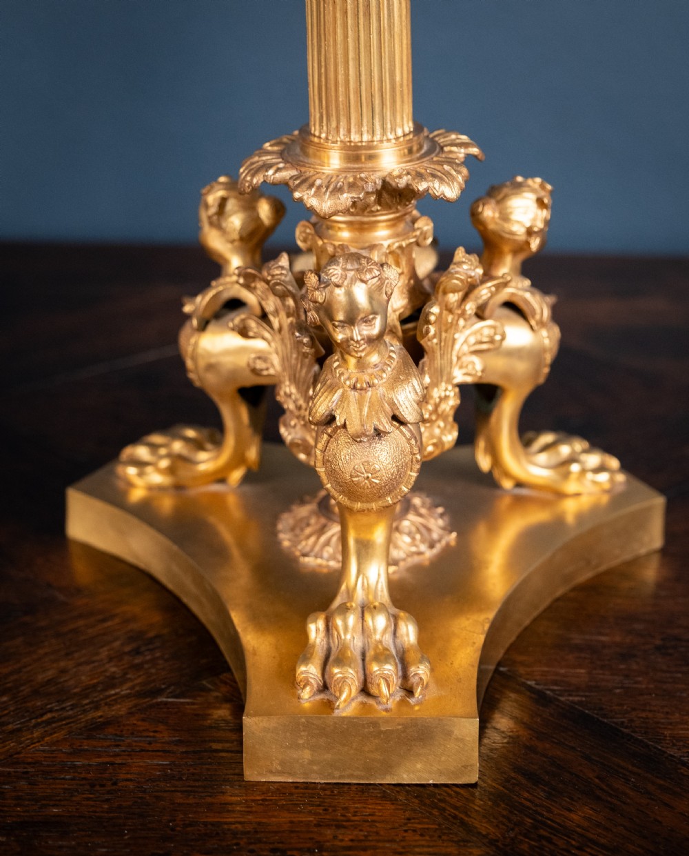 Large Pair Of Gilded Neoclassical Style 7-Branch Candelabra View XI