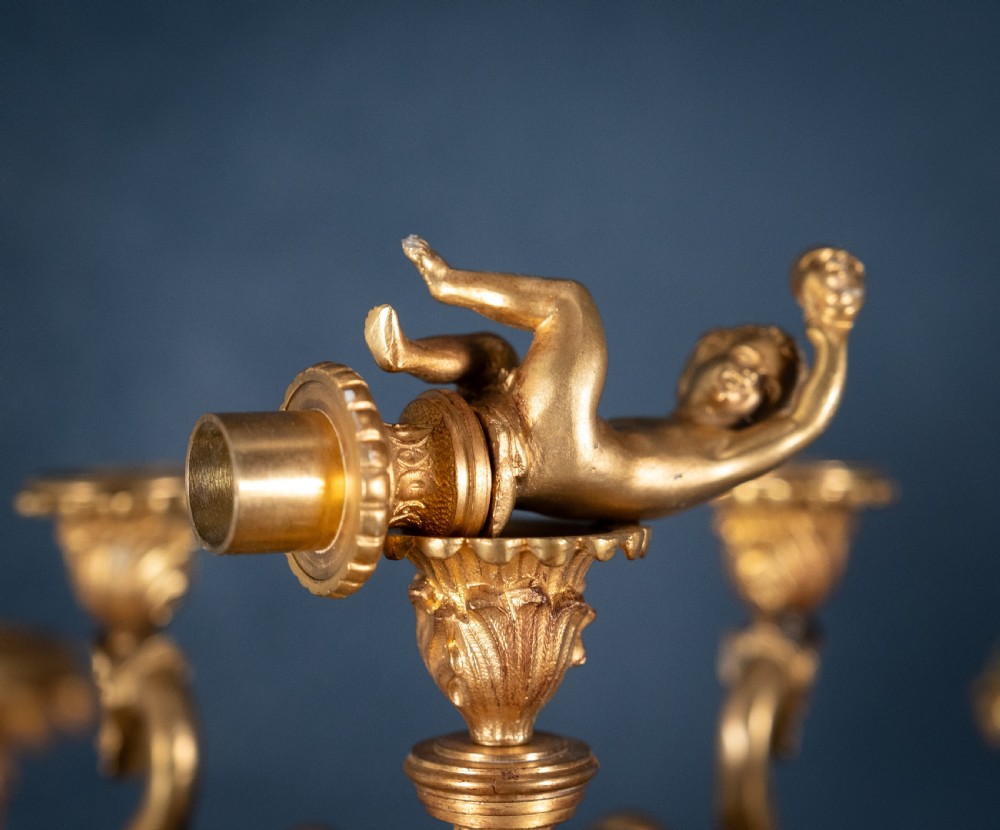 Large Pair Of Gilded Neoclassical Style 7-Branch Candelabra View XIII