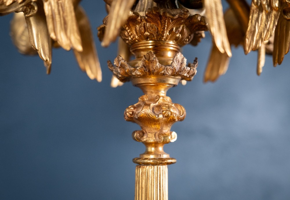 Large Pair Of Gilded Neoclassical Style 7-Branch Candelabra View XV