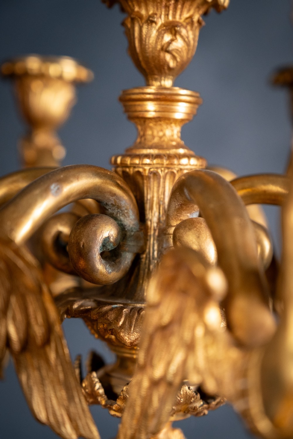 Large Pair Of Gilded Neoclassical Style 7-Branch Candelabra View XIX