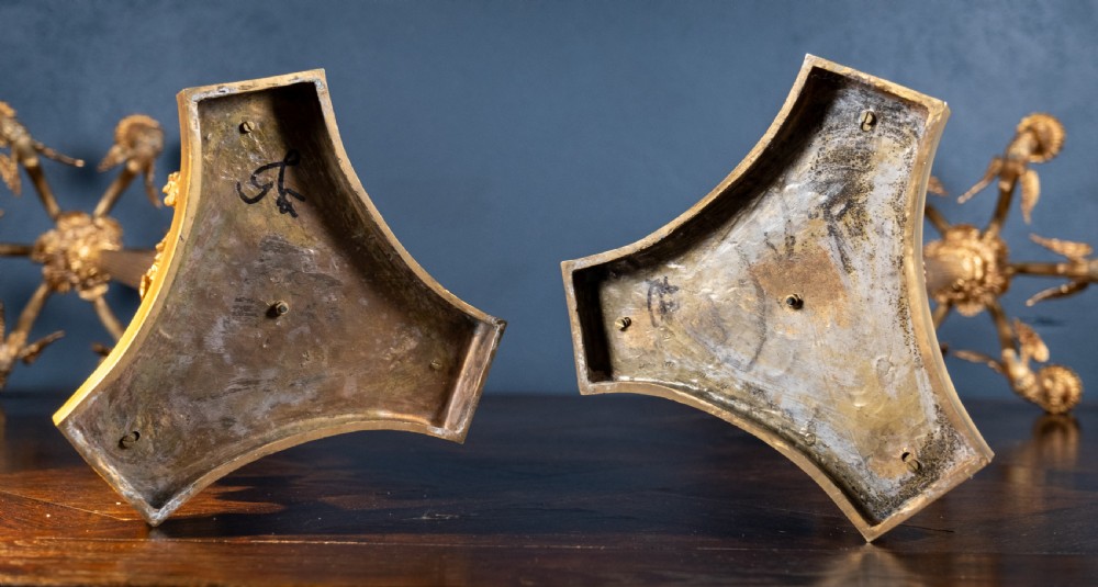 Large Pair Of Gilded Neoclassical Style 7-Branch Candelabra View XX
