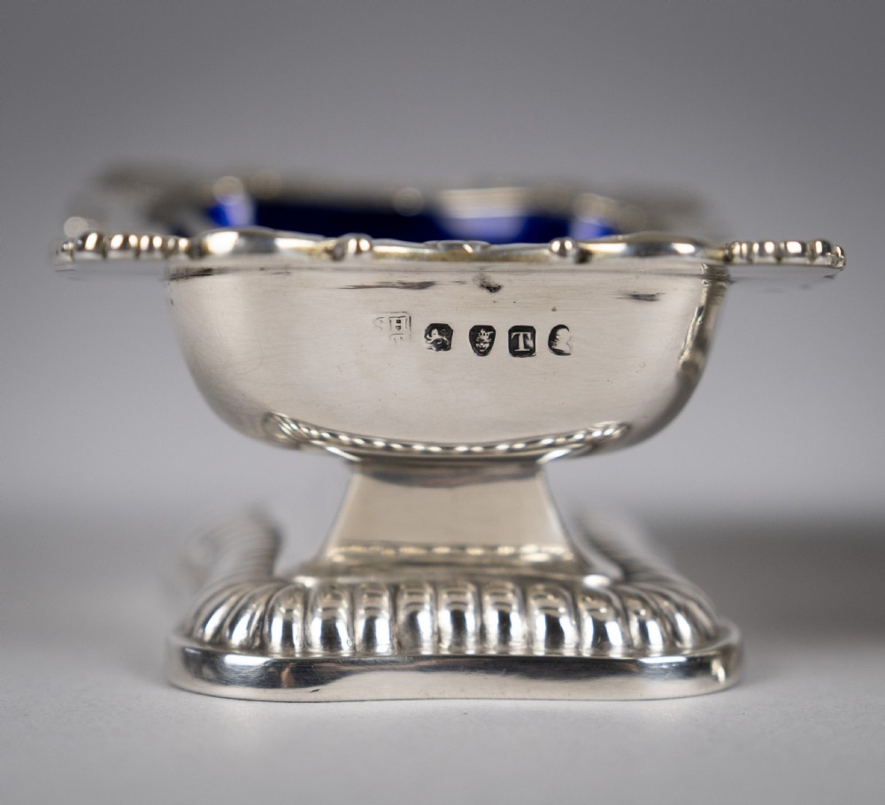 George III Silver Pedestal Open Salts by Samuel Hennell & John Terry, 1814. View VII