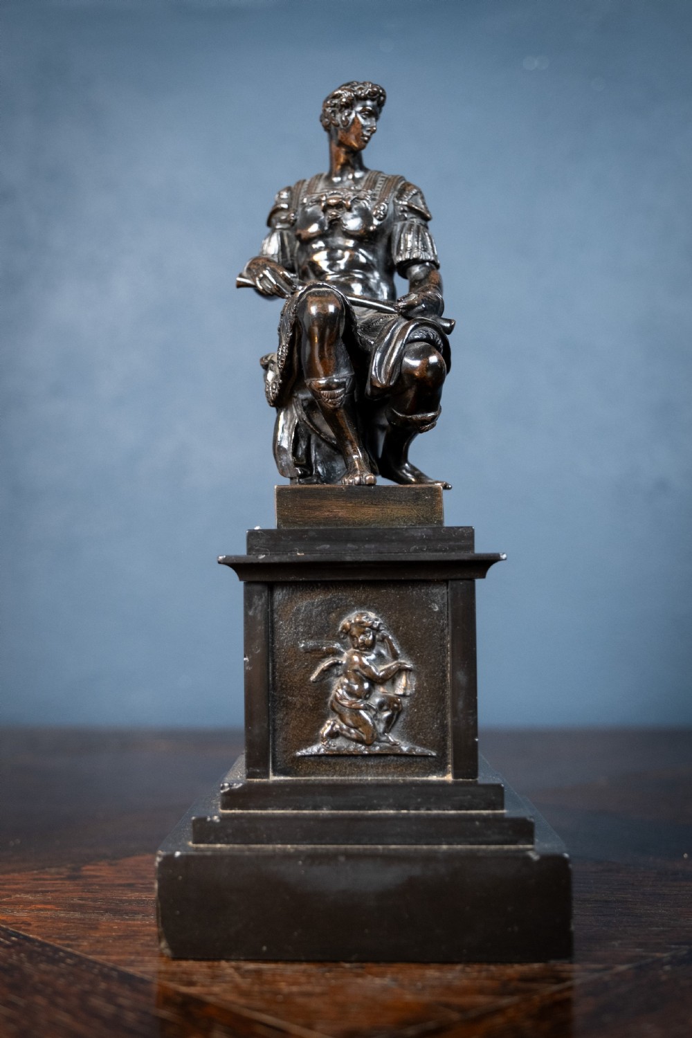 Grand Tour Bronze Of Giuliano de Medici After Michelangelo View II