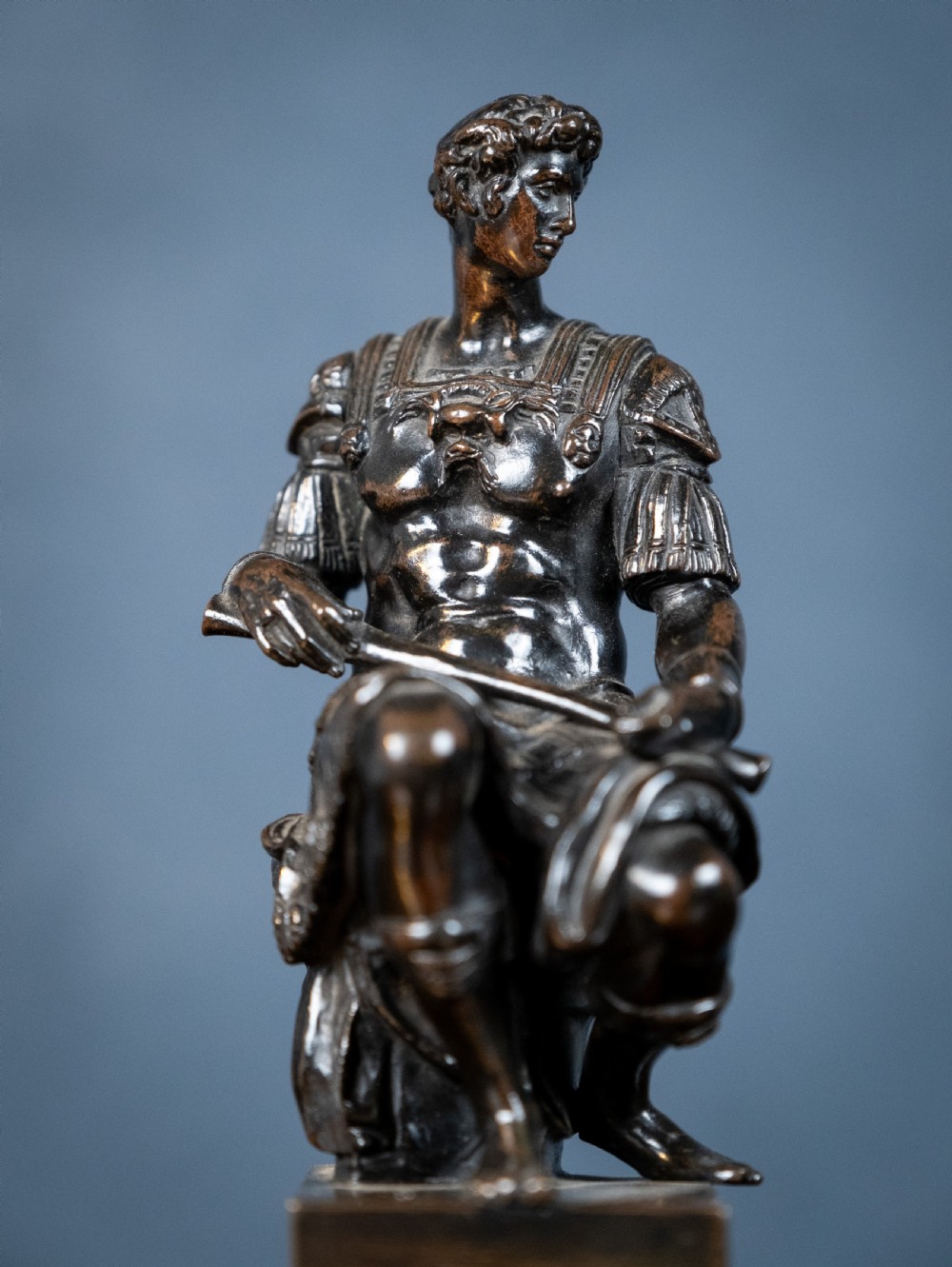 Grand Tour Bronze Of Giuliano de Medici After Michelangelo View III