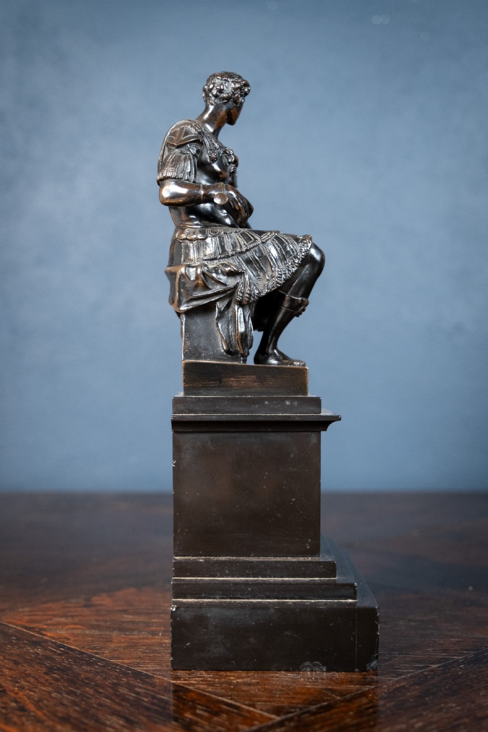 Grand Tour Bronze Of Giuliano de Medici After Michelangelo View V
