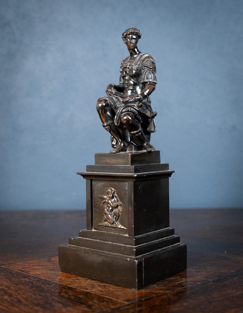 Grand Tour Bronze Of Giuliano de Medici After Michelangelo View IX