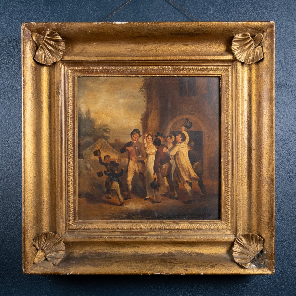 Early 19th Century Oil On Board - A Fracus Outside Chapel View IV