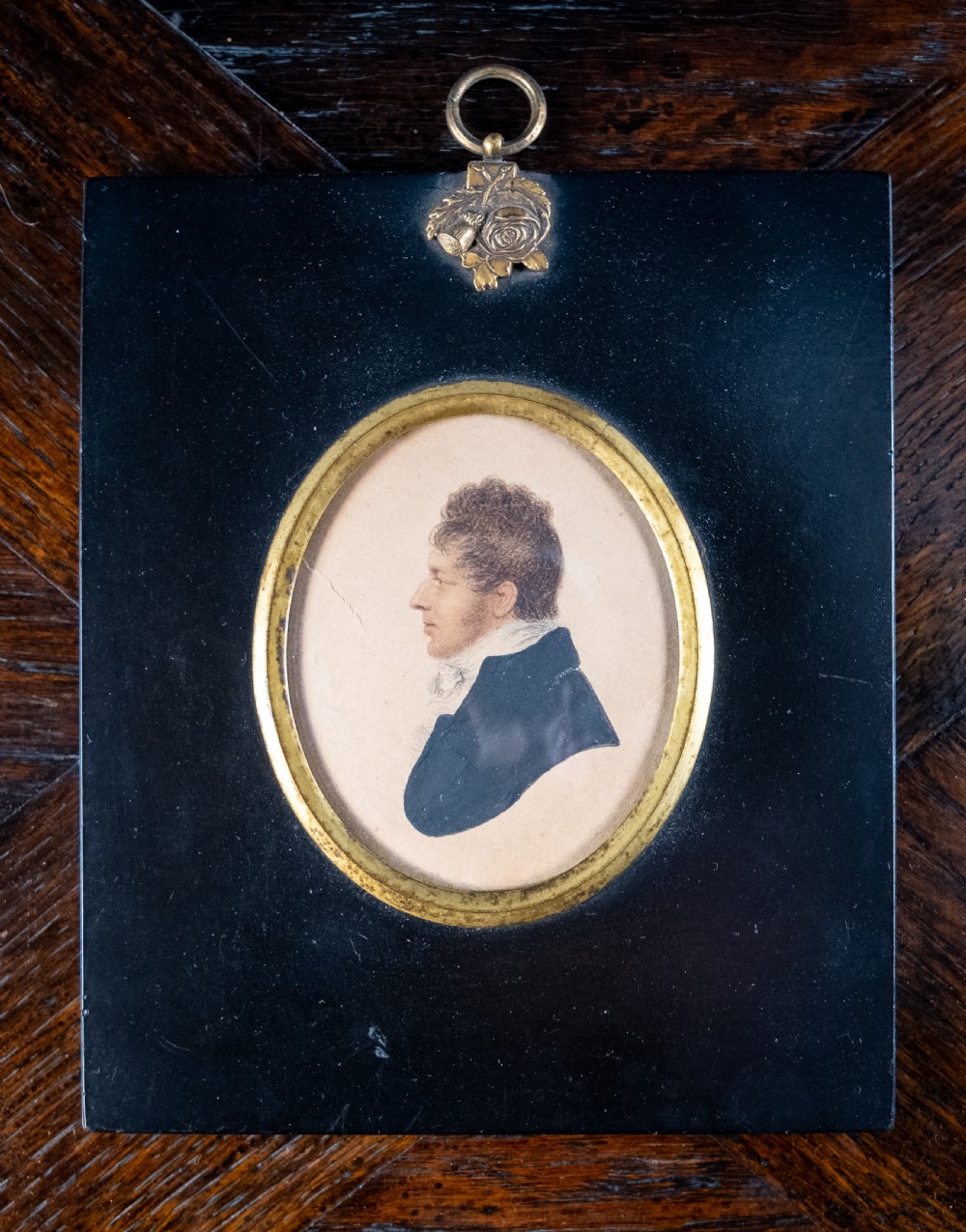 Early 19th Century Miniature Portrait Of A Gentleman. Watercolour. View II
