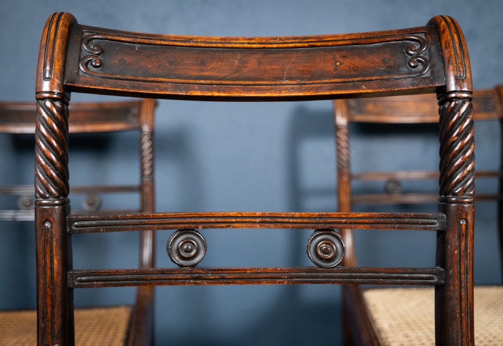 Six Regency Mahogany & Caned Dining Chairs In The Manner Of Gillows. View V