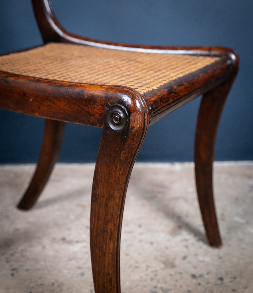 Six Regency Mahogany & Caned Dining Chairs In The Manner Of Gillows. View VI