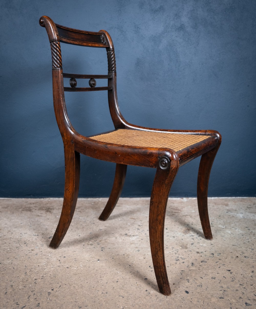 Six Regency Mahogany & Caned Dining Chairs In The Manner Of Gillows. View VII