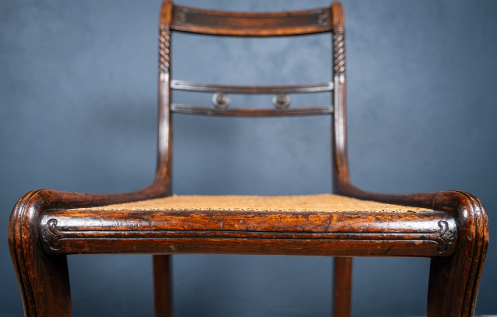 Six Regency Mahogany & Caned Dining Chairs In The Manner Of Gillows. View IX