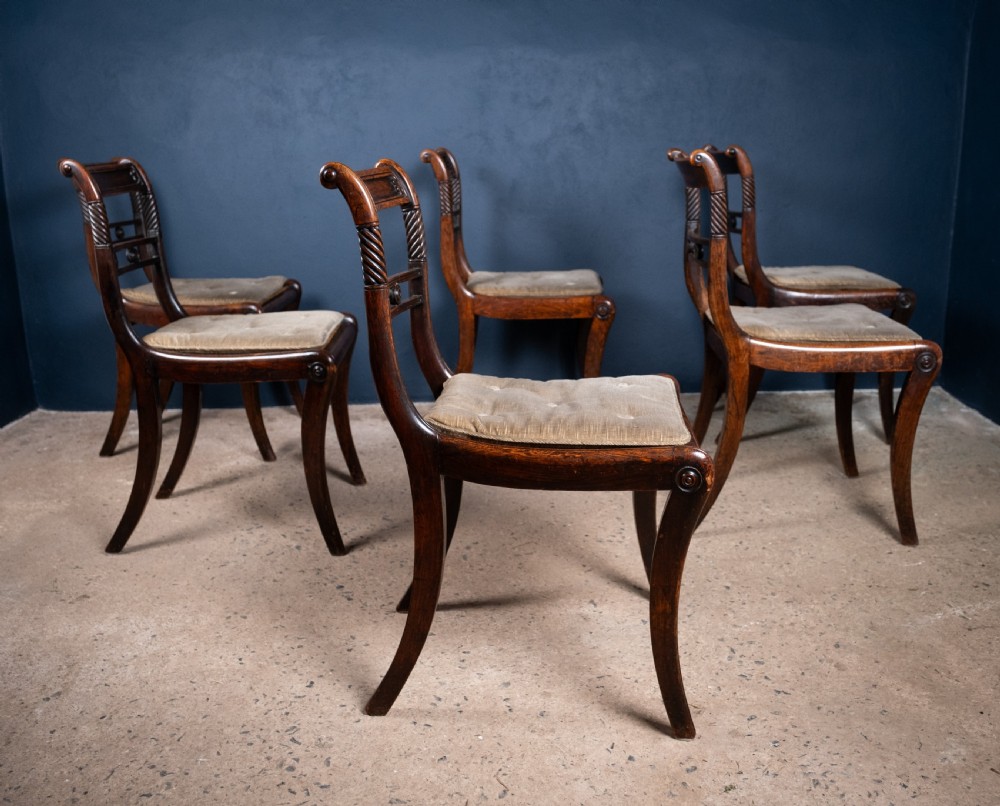 Six Regency Mahogany & Caned Dining Chairs In The Manner Of Gillows. View XIV