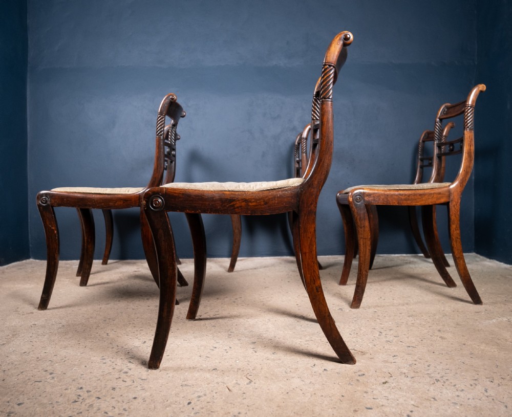 Six Regency Mahogany & Caned Dining Chairs In The Manner Of Gillows. View XV