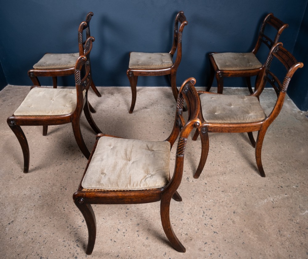 Six Regency Mahogany & Caned Dining Chairs In The Manner Of Gillows. View XVI