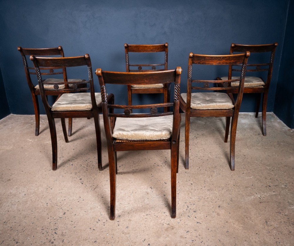Six Regency Mahogany & Caned Dining Chairs In The Manner Of Gillows. View XVII