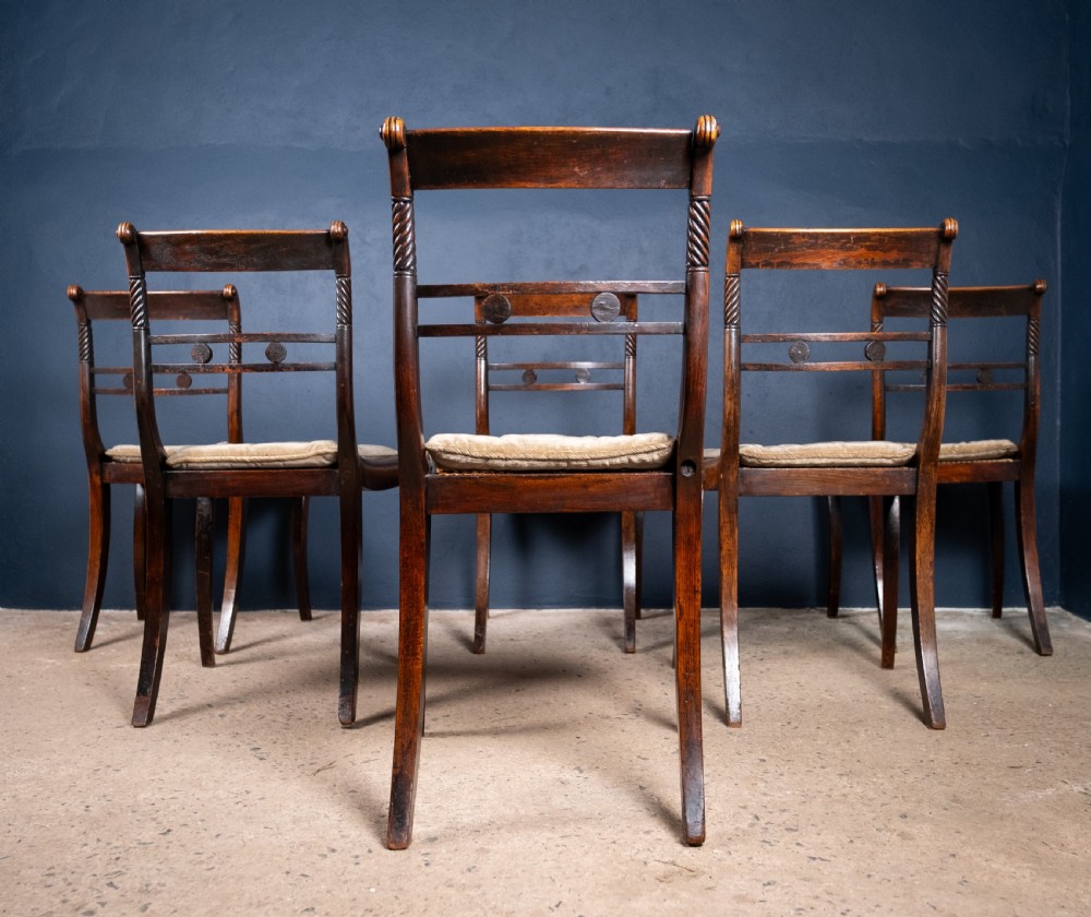 Six Regency Mahogany & Caned Dining Chairs In The Manner Of Gillows. View XVIII