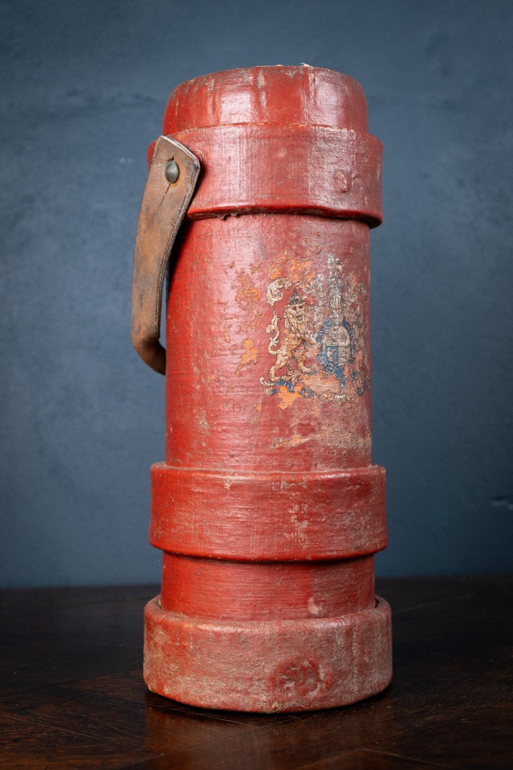 Red Royal Coat Of Arms Artillery Shell Case Stick Stand, c.1900 View II