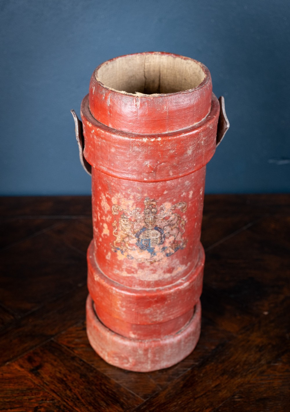 Red Royal Coat Of Arms Artillery Shell Case Stick Stand, c.1900 View IV