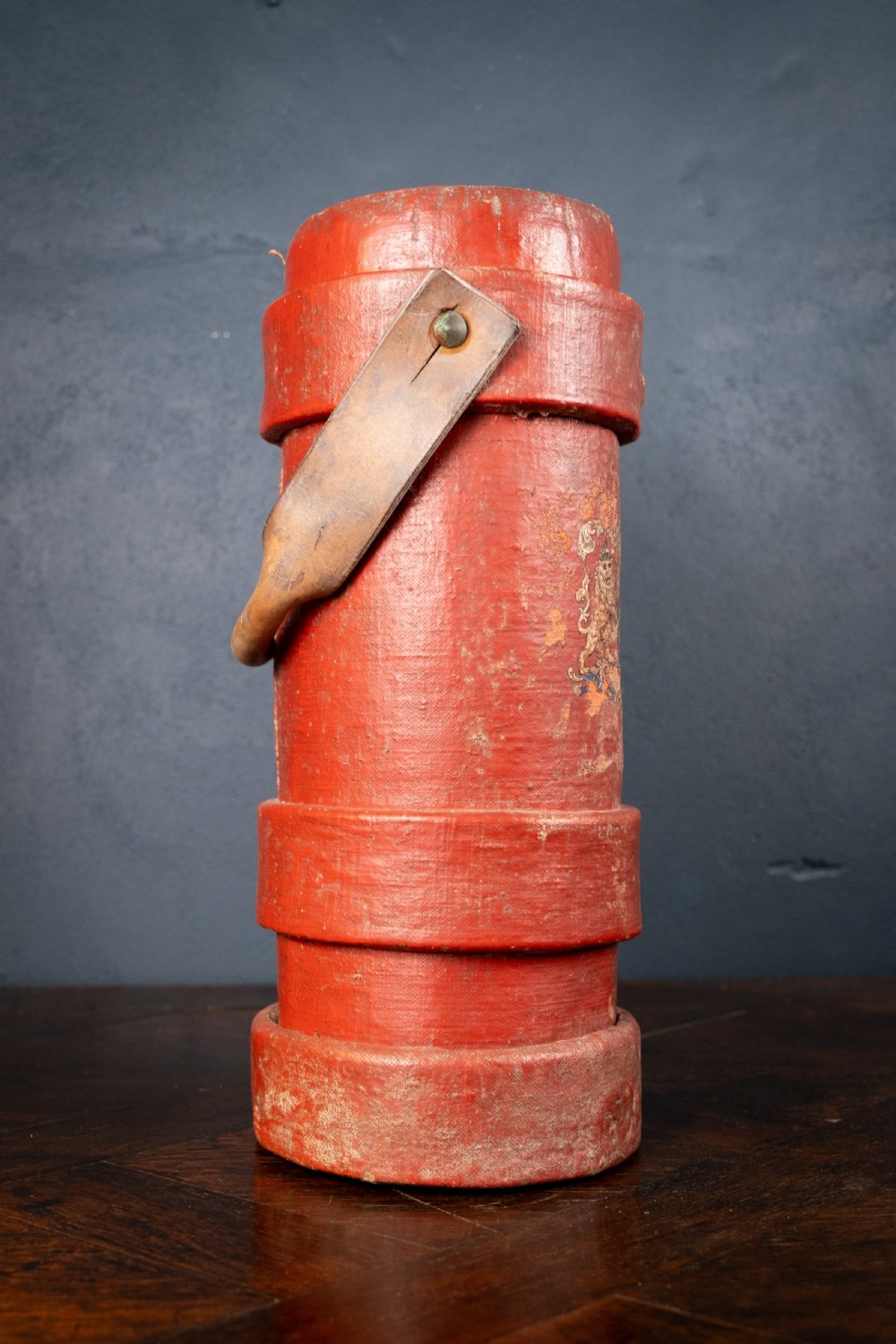 Red Royal Coat Of Arms Artillery Shell Case Stick Stand, c.1900 View V