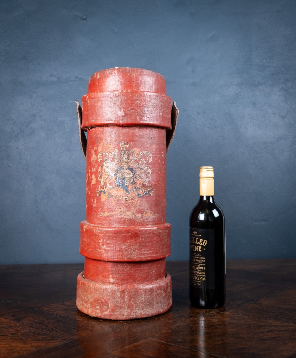 Red Royal Coat Of Arms Artillery Shell Case Stick Stand, c.1900 View X